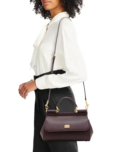 Dolce & Gabbana Women's Sicily Leather Top Handle Bag - Mosto | Thumbnail 2 Dolce & Gabbana Women's Sicily Leather Top Handle Bag - Mosto | Thumbnail 2