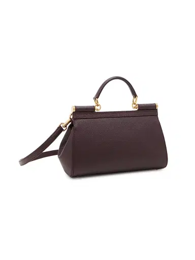 Dolce & Gabbana Women's Sicily Leather Top Handle Bag - Mosto | Thumbnail 4 Dolce & Gabbana Women's Sicily Leather Top Handle Bag - Mosto | Thumbnail 4