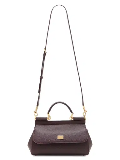 Dolce & Gabbana Women's Sicily Leather Top Handle Bag - Mosto | Thumbnail 5 Dolce & Gabbana Women's Sicily Leather Top Handle Bag - Mosto | Thumbnail 5