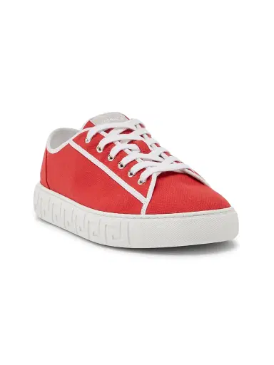 Versace Men's Canvas Low-Top Sneakers - Red White Palaldium | Thumbnail 3 Versace Men's Canvas Low-Top Sneakers - Red White Palaldium | Thumbnail 3