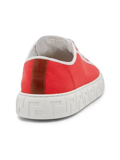 Versace Men's Canvas Low-Top Sneakers - Red White Palaldium | Thumbnail 4 Versace Men's Canvas Low-Top Sneakers - Red White Palaldium | Thumbnail 4