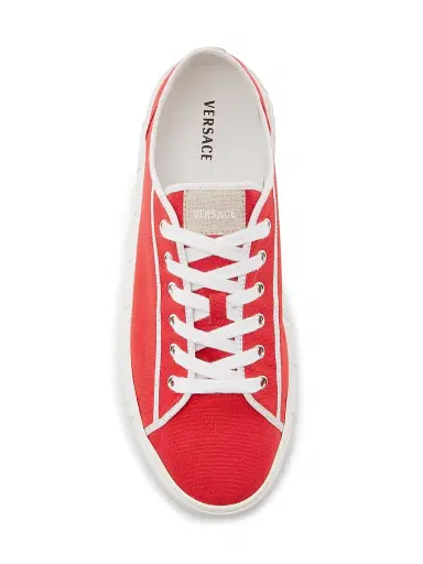 Versace Men's Canvas Low-Top Sneakers - Red White Palaldium | Thumbnail 5 Versace Men's Canvas Low-Top Sneakers - Red White Palaldium | Thumbnail 5