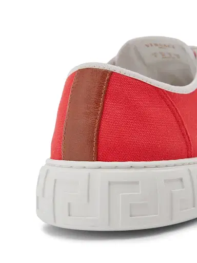 Versace Men's Canvas Low-Top Sneakers - Red White Palaldium | Thumbnail 7 Versace Men's Canvas Low-Top Sneakers - Red White Palaldium | Thumbnail 7