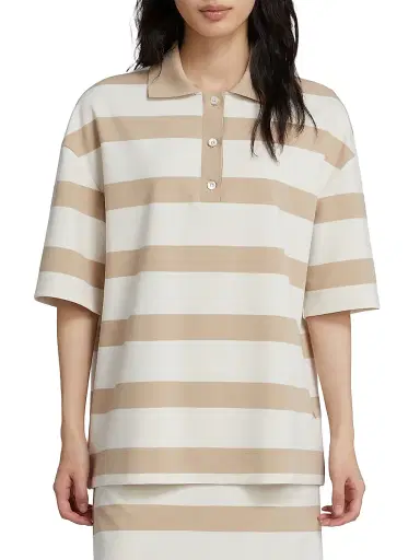 MM Max Mara Women's Viscose Knit Polo Shirt | Thumbnail 3 MM Max Mara Women's Viscose Knit Polo Shirt | Thumbnail 3