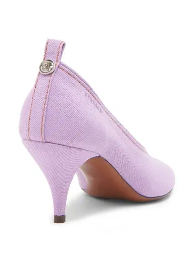 Versace Women's 65MM Denim Pumps - Lilac Arch Palladium - Size 11 | Thumbnail 3 Versace Women's 65MM Denim Pumps - Lilac Arch Palladium - Size 11 | Thumbnail 3