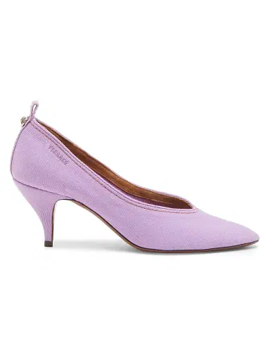Versace Women's 65MM Denim Pumps - Lilac Arch Palladium - Size 11 | Thumbnail 1 Versace Women's 65MM Denim Pumps - Lilac Arch Palladium - Size 11 | Thumbnail 1