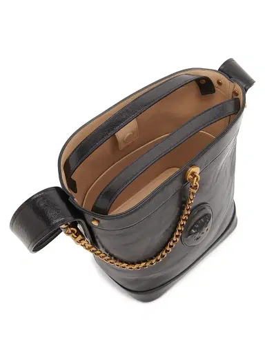 Versace Women's Pivot Leather Bucket Bag - Black Gold | Thumbnail 3 Versace Women's Pivot Leather Bucket Bag - Black Gold | Thumbnail 3