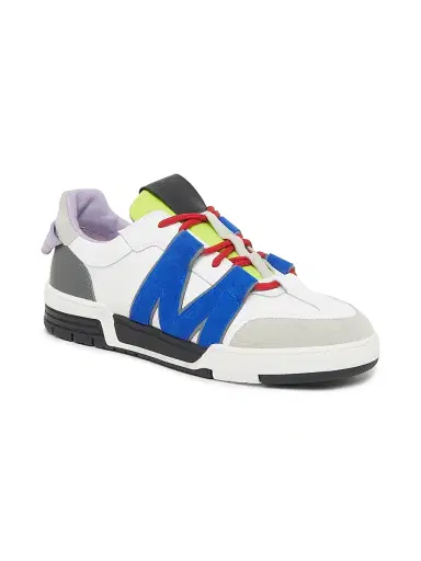 MOSCHINO Men's M Low-Top Sneakers - White Lime | Thumbnail 2 MOSCHINO Men's M Low-Top Sneakers - White Lime | Thumbnail 2