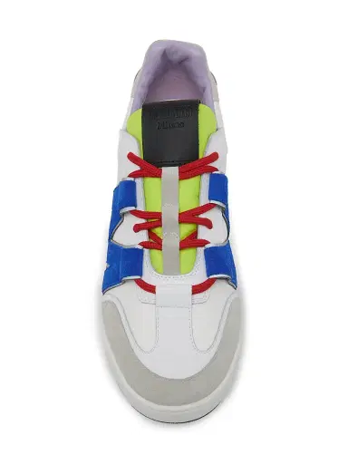 MOSCHINO Men's M Low-Top Sneakers - White Lime | Thumbnail 4 MOSCHINO Men's M Low-Top Sneakers - White Lime | Thumbnail 4