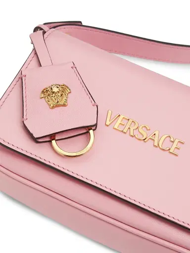 Versace Women's Tag Mini Leather Shoulder Bag - English Rose | Thumbnail 6 Versace Women's Tag Mini Leather Shoulder Bag - English Rose | Thumbnail 6