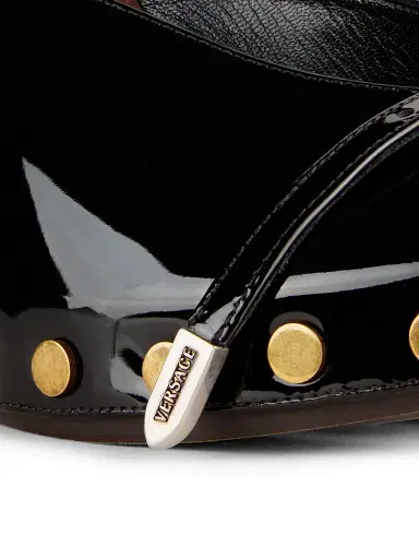 Versace Women's 105MM Studded Leather Clogs - Black Gold Palladium - Size 11 | Thumbnail 5 Versace Women's 105MM Studded Leather Clogs - Black Gold Palladium - Size 11 | Thumbnail 5