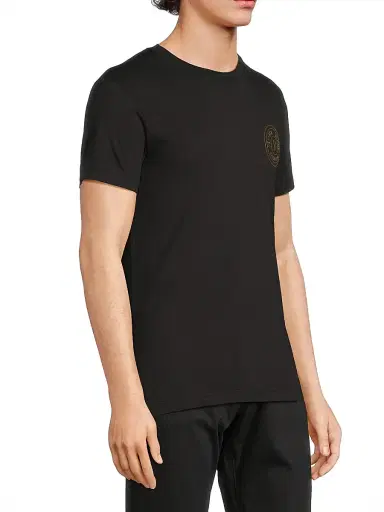 Versace Jeans Couture Men's Logo Cotton T-Shirt - Black Gold - Size XS | Thumbnail 4 Versace Jeans Couture Men's Logo Cotton T-Shirt - Black Gold - Size XS | Thumbnail 4