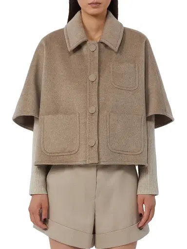 Max Mara Women's Light Weight Cashmere Cape - Tawny Bronze Brown | Thumbnail 2 Max Mara Women's Light Weight Cashmere Cape - Tawny Bronze Brown | Thumbnail 2