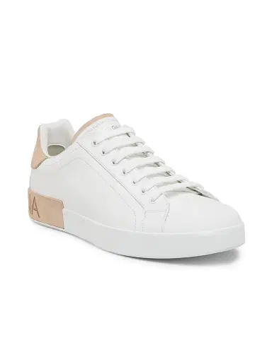 Dolce & Gabbana Men's Portofino Leather Sneakers - White Light Brown - Size 13 | Thumbnail 2 Dolce & Gabbana Men's Portofino Leather Sneakers - White Light Brown - Size 13 | Thumbnail 2