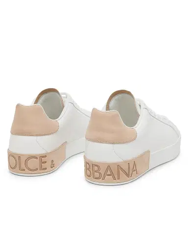 Dolce & Gabbana Men's Portofino Leather Sneakers - White Light Brown - Size 13 | Thumbnail 3 Dolce & Gabbana Men's Portofino Leather Sneakers - White Light Brown - Size 13 | Thumbnail 3