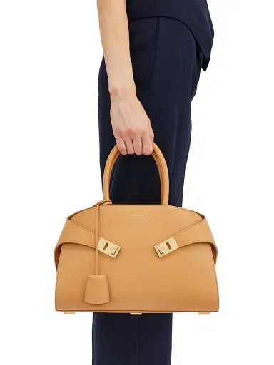 FERRAGAMO Women's Hug Top Handle Bag - Light Camel | Thumbnail 2 FERRAGAMO Women's Hug Top Handle Bag - Light Camel | Thumbnail 2