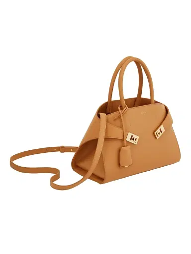 FERRAGAMO Women's Hug Top Handle Bag - Light Camel | Thumbnail 4 FERRAGAMO Women's Hug Top Handle Bag - Light Camel | Thumbnail 4