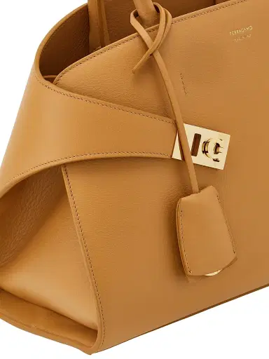 FERRAGAMO Women's Hug Top Handle Bag - Light Camel | Thumbnail 7 FERRAGAMO Women's Hug Top Handle Bag - Light Camel | Thumbnail 7