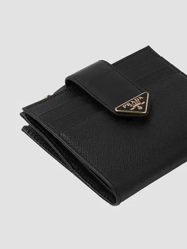 Prada Women's Small Saffiano and Smooth Leather Wallet | Thumbnail 5 Prada Women's Small Saffiano and Smooth Leather Wallet | Thumbnail 5