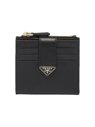 Prada Women's Small Saffiano and Smooth Leather Wallet | Thumbnail 1 Prada Women's Small Saffiano and Smooth Leather Wallet | Thumbnail 1