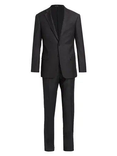 Emporio Armani Men's G-Line Super 130s Wool Two-Button Slim-Fit Suit - Charcoal | Thumbnail 1 Emporio Armani Men's G-Line Super 130s Wool Two-Button Slim-Fit Suit - Charcoal | Thumbnail 1