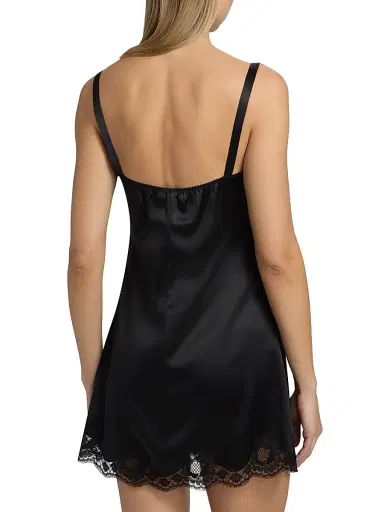 Dolce & Gabbana Women's Lace-Trimmed Silk Satin Nightgown - Nero | Thumbnail 4 Dolce & Gabbana Women's Lace-Trimmed Silk Satin Nightgown - Nero | Thumbnail 4