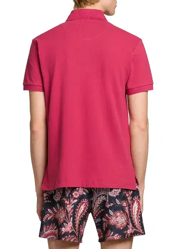 Etro Men's Piqué Cotton Polo Top - Dark Red | Thumbnail 5 Etro Men's Piqué Cotton Polo Top - Dark Red | Thumbnail 5
