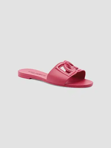 Dolce & Gabbana Women's Interlock Logo Rubber Slides - Fuschia - Size 9 Sandals | Thumbnail 2 Dolce & Gabbana Women's Interlock Logo Rubber Slides - Fuschia - Size 9 Sandals | Thumbnail 2