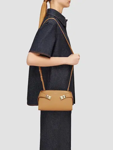 FERRAGAMO Women's Mini Hug Crossbody Bag - Light Camel | Thumbnail 2 FERRAGAMO Women's Mini Hug Crossbody Bag - Light Camel | Thumbnail 2