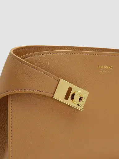 FERRAGAMO Women's Mini Hug Crossbody Bag - Light Camel | Thumbnail 6 FERRAGAMO Women's Mini Hug Crossbody Bag - Light Camel | Thumbnail 6