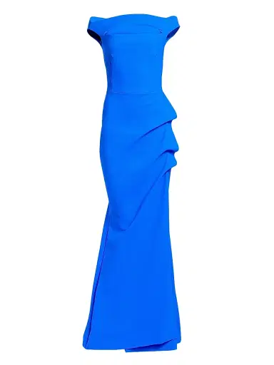 Chiara Boni La Petite Robe Women's Melania Off-The-Shoulder Gown - Cobalt - Size 16 | Thumbnail 1 Chiara Boni La Petite Robe Women's Melania Off-The-Shoulder Gown - Cobalt - Size 16 | Thumbnail 1