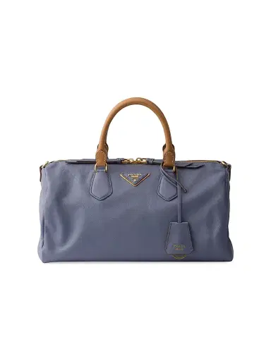 Prada Women's Leather Top-Handle Bag - Blue | Thumbnail 1 Prada Women's Leather Top-Handle Bag - Blue | Thumbnail 1