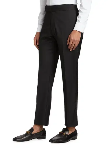 Emporio Armani Men's Wool Tuxedo Pants - Black - Size 44 | Thumbnail 4 Emporio Armani Men's Wool Tuxedo Pants - Black - Size 44 | Thumbnail 4
