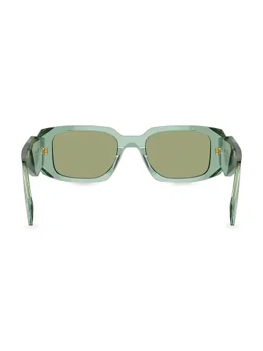 Prada Women's 49MM Rectangle Sunglasses - Translucent Teal Green | Thumbnail 4 Prada Women's 49MM Rectangle Sunglasses - Translucent Teal Green | Thumbnail 4