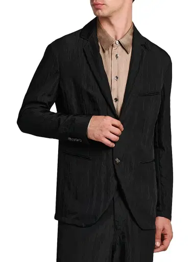 Giorgio Armani Men's Crinkle Texture Soft Blazer - Anthracite | Thumbnail 3 Giorgio Armani Men's Crinkle Texture Soft Blazer - Anthracite | Thumbnail 3