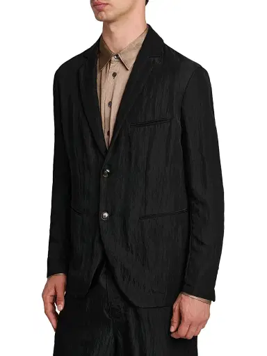 Giorgio Armani Men's Crinkle Texture Soft Blazer - Anthracite | Thumbnail 6 Giorgio Armani Men's Crinkle Texture Soft Blazer - Anthracite | Thumbnail 6