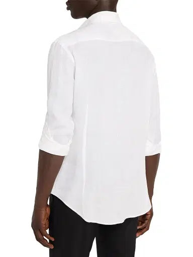Giorgio Armani Men's Linen Button-Front Sport Shirt | Thumbnail 4 Giorgio Armani Men's Linen Button-Front Sport Shirt | Thumbnail 4