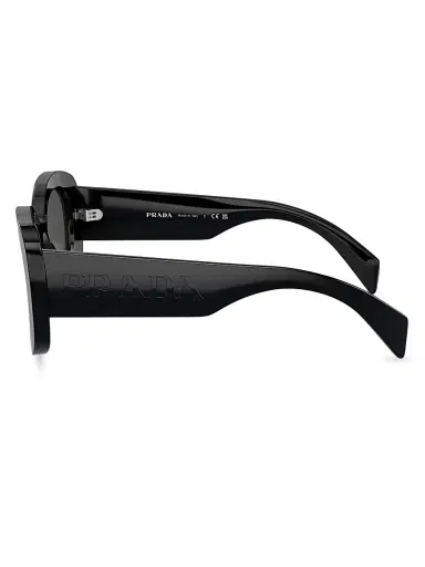 Prada Women's 55MM Oval Sunglasses - Black Dark Grey | Thumbnail 3 Prada Women's 55MM Oval Sunglasses - Black Dark Grey | Thumbnail 3