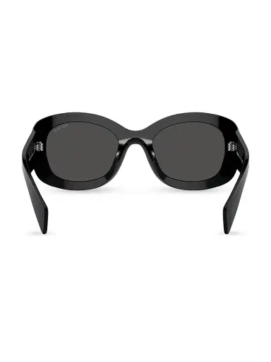 Prada Women's 55MM Oval Sunglasses - Black Dark Grey | Thumbnail 4 Prada Women's 55MM Oval Sunglasses - Black Dark Grey | Thumbnail 4