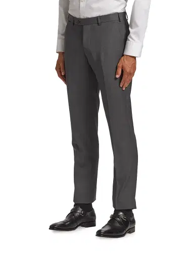 Emporio Armani Men's Virgin Wool Slim-Fit Pants - Grey - Size 44 | Thumbnail 4 Emporio Armani Men's Virgin Wool Slim-Fit Pants - Grey - Size 44 | Thumbnail 4