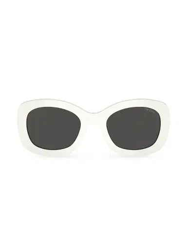 Prada Women's 55MM Oval Sunglasses - White Dark Grey | Thumbnail 2 Prada Women's 55MM Oval Sunglasses - White Dark Grey | Thumbnail 2