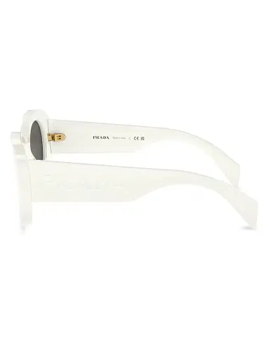 Prada Women's 55MM Oval Sunglasses - White Dark Grey | Thumbnail 3 Prada Women's 55MM Oval Sunglasses - White Dark Grey | Thumbnail 3