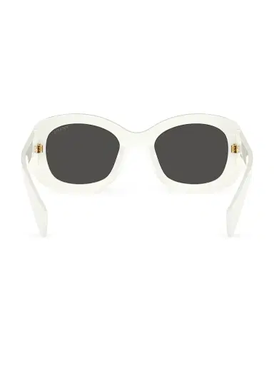 Prada Women's 55MM Oval Sunglasses - White Dark Grey | Thumbnail 4 Prada Women's 55MM Oval Sunglasses - White Dark Grey | Thumbnail 4