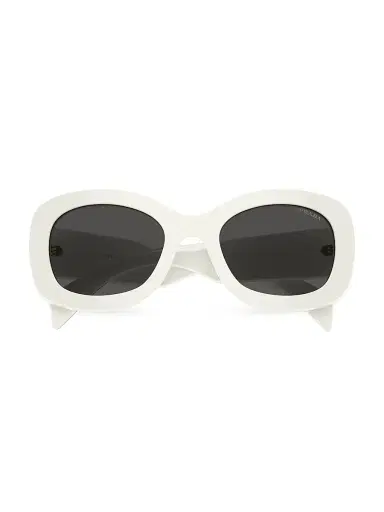 Prada Women's 55MM Oval Sunglasses - White Dark Grey | Thumbnail 5 Prada Women's 55MM Oval Sunglasses - White Dark Grey | Thumbnail 5