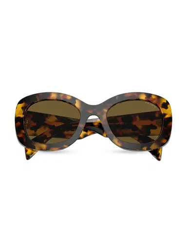 Prada Women's 55MM Oval Sunglasses - Havana Dark Brown | Thumbnail 5 Prada Women's 55MM Oval Sunglasses - Havana Dark Brown | Thumbnail 5