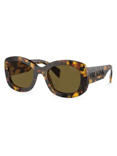 Prada Women's 55MM Oval Sunglasses - Havana Dark Brown | Thumbnail 1 Prada Women's 55MM Oval Sunglasses - Havana Dark Brown | Thumbnail 1