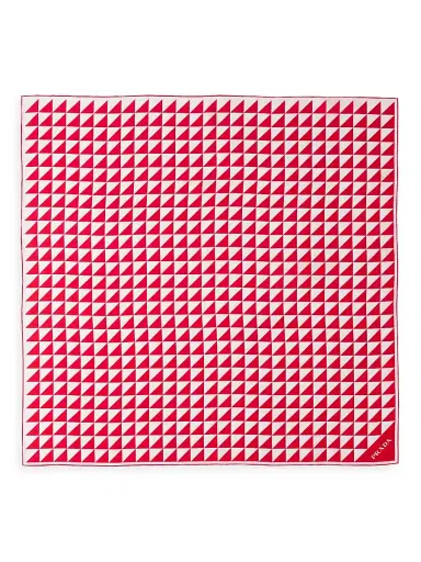Prada Women's Printed Silk Twill Scarf 90x90 - Red | Thumbnail 1 Prada Women's Printed Silk Twill Scarf 90x90 - Red | Thumbnail 1