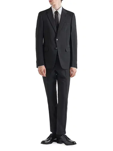 Prada Men's Single Breasted Wool and Mohair Suit - Black - Size 40 | Thumbnail 2 Prada Men's Single Breasted Wool and Mohair Suit - Black - Size 40 | Thumbnail 2