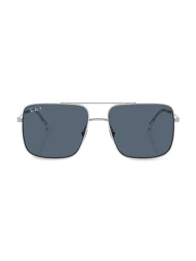 Ray-Ban Women's 0RB3758 Ari 56MM Square Sunglasses - Silver Blue | Thumbnail 2 Ray-Ban Women's 0RB3758 Ari 56MM Square Sunglasses - Silver Blue | Thumbnail 2