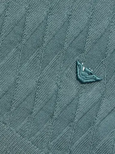 Emporio Armani Men's Diamond Virgin Wool Sweater - Teal | Thumbnail 7 Emporio Armani Men's Diamond Virgin Wool Sweater - Teal | Thumbnail 7